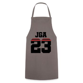 Jga 23 Maillot Enterrement de vie de jeune fille - Tablier de cuisine - gris - Devant - AI Model Male 185 dark (185cm)