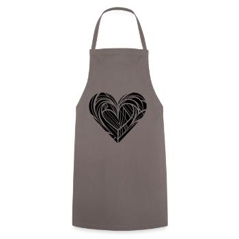 Cœur orné créatif pour la journée de valetnine - Tablier de cuisine - gris - Devant - AI Model Male 185 dark (185cm)
