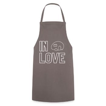 Caravane amoureuse - Tablier de cuisine - gris - Devant - AI Model Male 185 dark (185cm)
