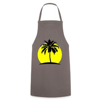 Palme Silhouette Symbol - Kochschürze - Grau - Vorne - AI Model Male 185 dark (185cm)