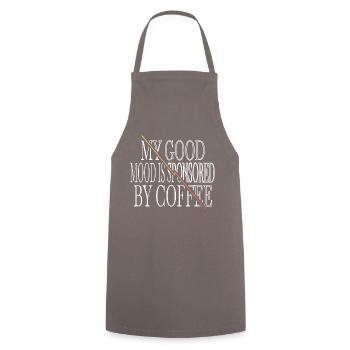 café amusant heureux dictons amateur de café humour latte - Tablier de cuisine - gris - Devant - AI Model Male 185 dark (185cm)