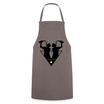 Bouteille de l’équipe Drinker - Tablier de cuisine - gris - Devant - AI Model Male 185 dark (185cm)