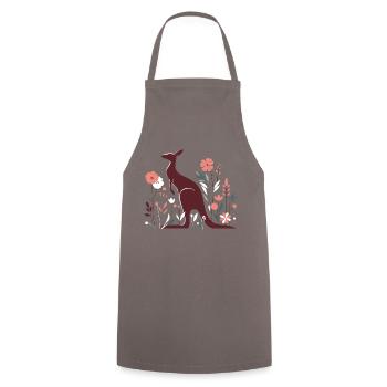 Florales Känguru - Kochschürze - Grau - Vorne - AI Model Male 185 dark (185cm)