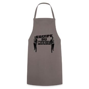 équipe marié 2 - Tablier de cuisine - gris - Devant - AI Model Male 185 dark (185cm)