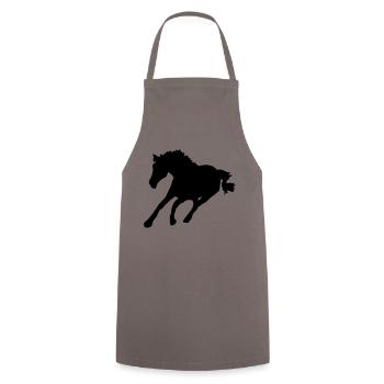 pferd - Kochschürze - Grau - Vorne - AI Model Male 185 dark (185cm)