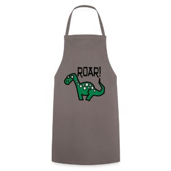Dinosaur Roar - Cooking Apron - grey - Front - AI Model Male 185 dark (185cm)