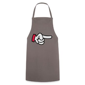 pointing finger / Zeigefinger (3c) - Cooking Apron - grey - Front - AI Model Male 185 dark (185cm)