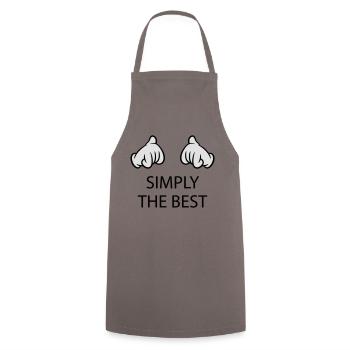 Tout simplement le meilleur (Mains / Pos / 2C) - Tablier de cuisine - gris - Devant - AI Model Male 185 dark (185cm)