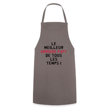 Papy / Grand Père / Famille / Papi / Drôle - Tablier de cuisine - gris - Devant - AI Model Male 185 dark (185cm)