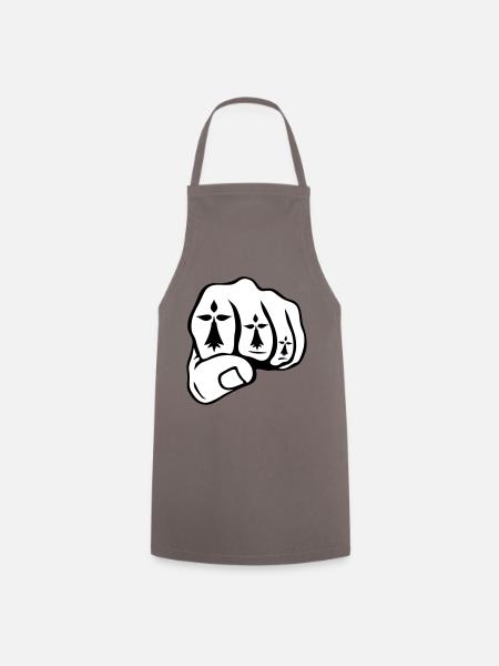 poing fermer hermine symbol breton - Tablier de cuisine - gris
