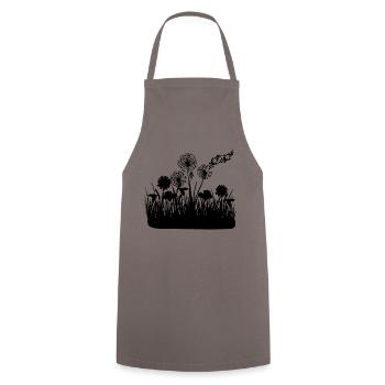 Schmetterlingdesign Pusteblumen Wiese Herzen - Kochschürze - Grau - Vorne - AI Model Male 185 dark (185cm)