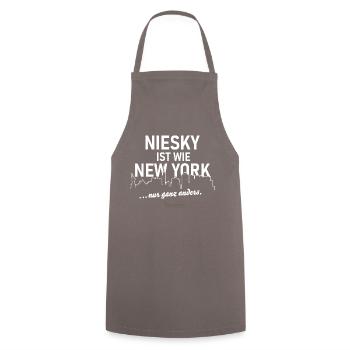 Niesky ist wie New York - Kochschürze - Grau - Vorne - AI Model Male 185 dark (185cm)