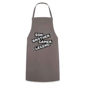 son brother gamer legend - Kochschürze - Grau - Vorne - AI Model Male 185 dark (185cm)