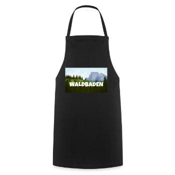 Waldbaden Achtsamkeitstrainer Natur Entspannung - Kochschürze - Schwarz - Vorne - AI Model Male 185 dark (185cm)