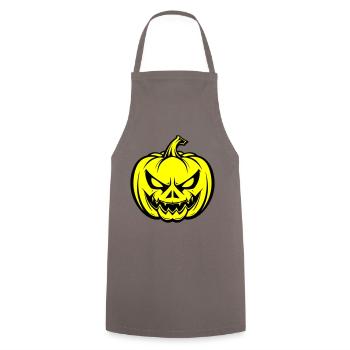 Halloween Pumpkin Face Creepy - Cooking Apron - grey - Front - AI Model Male 185 dark (185cm)