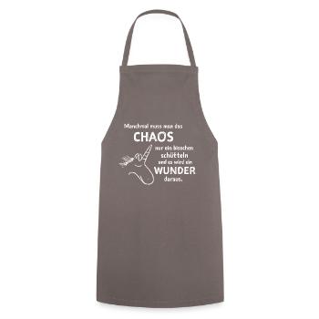 lustiger Spruch witzige Sprüche Chaos schütteln 2 - Kochschürze - Grau - Vorne - AI Model Male 185 dark (185cm)