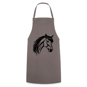 Horse Head - Cooking Apron - grey - Front - AI Model Male 185 dark (185cm)