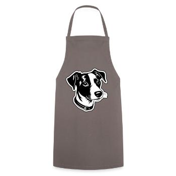 Jack Russel Terrier Hund Kopf - Kochschürze - Grau - Vorne - AI Model Male 185 dark (185cm)