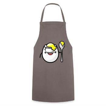 Breakfast egg while doing your hair - Cooking Apron - grey - Front - AI Model Male 185 dark (185cm)