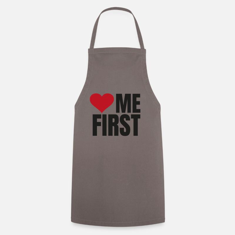 me first black and red - Cooking Apron - grey