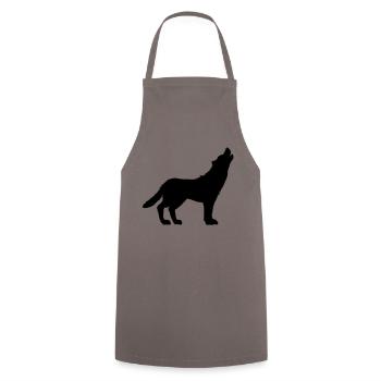 howling wolf - Cooking Apron - grey - Front - AI Model Male 185 dark (185cm)