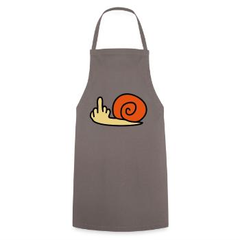 fuck_off_snail - Kochschürze - Grau - Vorne - AI Model Male 185 dark (185cm)