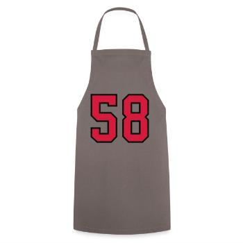 58 sports jersey football number new - Kochschürze - Grau - Vorne - AI Model Male 185 dark (185cm)