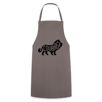 Lion - Lion Courage - Cooking Apron - grey - Front - AI Model Male 185 dark (185cm)