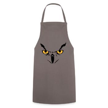 Owl face - Kochschürze - Grau - Vorne - AI Model Male 185 dark (185cm)