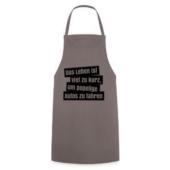 Life is much too short to measly cars - Cooking Apron - grey - Front - AI Model Male 185 dark (185cm)