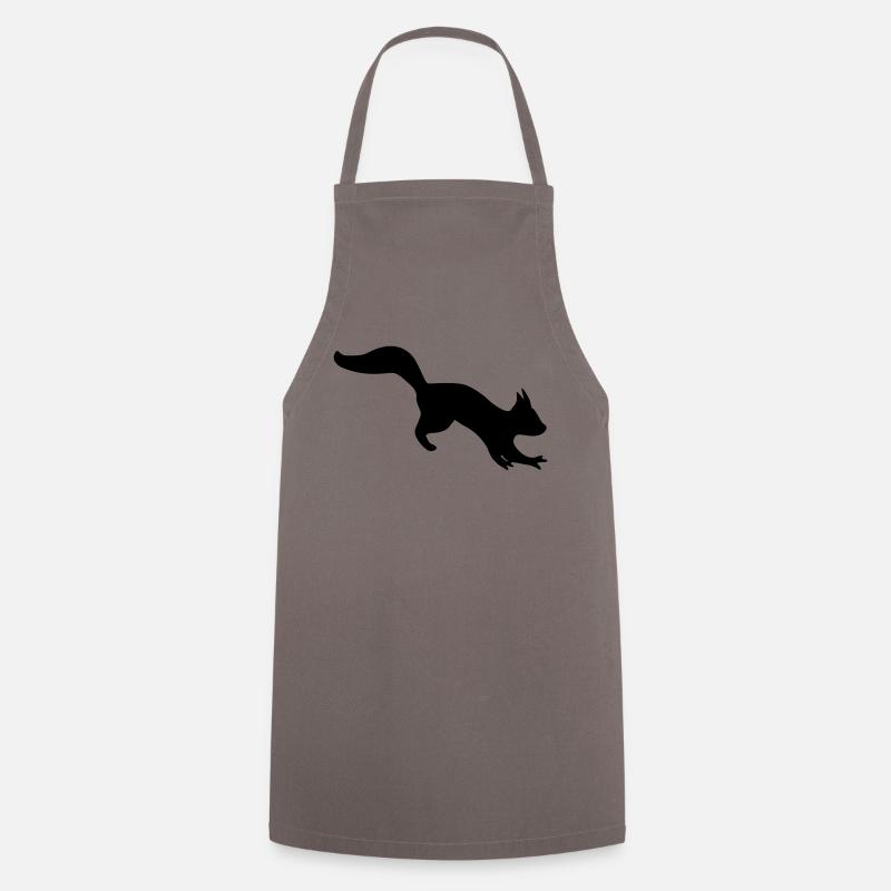 silhouette de chipmunk écureuil agile qui rebondit - Tablier de cuisine - gris