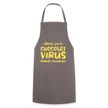 Chocolat Virus - Tablier de cuisine - gris - Devant - AI Model Male 185 dark (185cm)