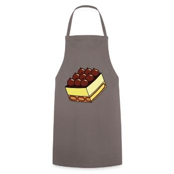 Tiramisu couche-nous savoureux manger mascarpone - Tablier de cuisine - gris - Devant - AI Model Male 185 dark (185cm)