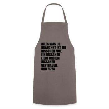 mut und pizza - Kochschürze - Grau - Vorne - AI Model Male 185 dark (185cm)
