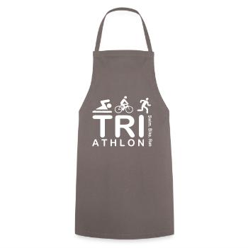 Triathlon Swim Bike Run - Cooking Apron - grey - Front - AI Model Male 185 dark (185cm)