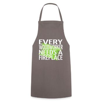 marteau-piqueur présente de fiers t-shirts de crâne de charpentier - Tablier de cuisine - gris - Devant - AI Model Male 185 dark (185cm)