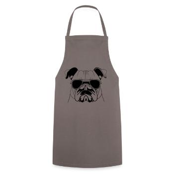 Chiens bouledogues avec lunettes de soleil vecteur cool - Tablier de cuisine - gris - Devant - AI Model Male 185 dark (185cm)
