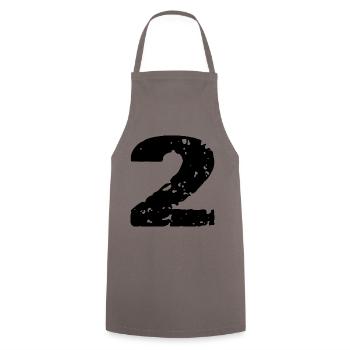 2 Zahl Trikot - Kochschürze - Grau - Vorne - AI Model Male 185 dark (185cm)