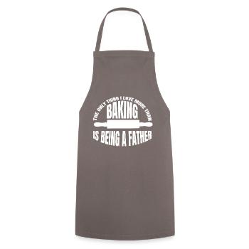 Baker Dad Bakery Father Pastry Chef Papa Baking - Cooking Apron - grey - Front - AI Model Male 185 dark (185cm)