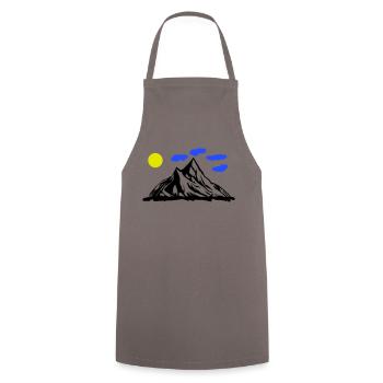 Mountains Nature - Cooking Apron - grey - Front - AI Model Male 185 dark (185cm)