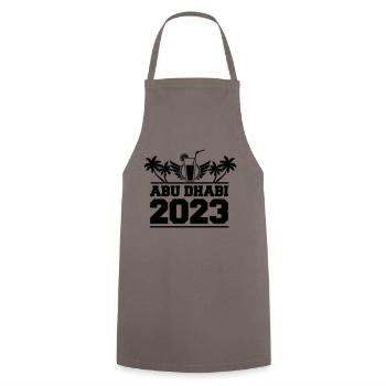 abu dhabi 2023 - Kochschürze - Grau - Vorne - AI Model Male 185 dark (185cm)