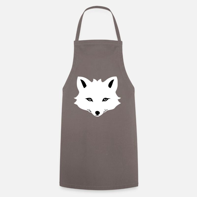 Renard arctique de dessin animé - Tablier de cuisine - gris