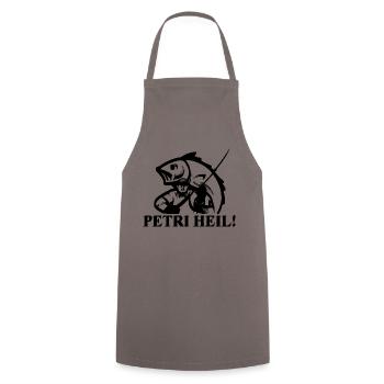 PETRI HEIL! ANGLER - Kochschürze - Grau - Vorne - AI Model Male 185 dark (185cm)