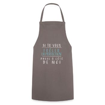 si tu veux frôler la perfection passe côté de moi - Tablier de cuisine - gris - Devant - AI Model Male 185 dark (185cm)