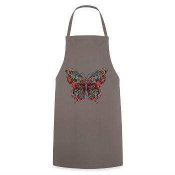 Majestic Butterfly - Kochschürze - Grau - Vorne - AI Model Male 185 dark (185cm)