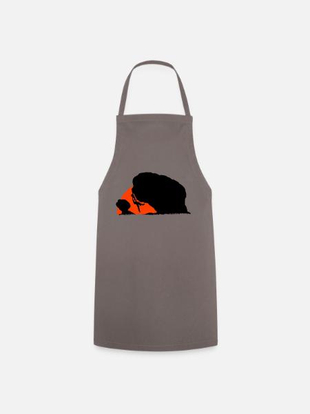 Boulderers in the sunset - Cooking Apron - grey