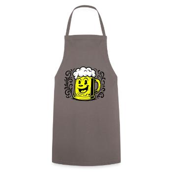 Bier Lustig Comic - Kochschürze - Grau - Vorne - AI Model Male 185 dark (185cm)