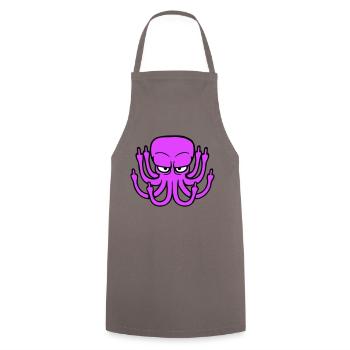 pieuvre majeur insulte va te faire foutre méchant - Tablier de cuisine - gris - Devant - AI Model Male 185 dark (185cm)
