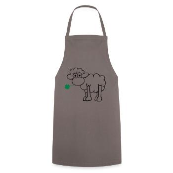 Sheep with clover - Cooking Apron - grey - Front - AI Model Male 185 dark (185cm)