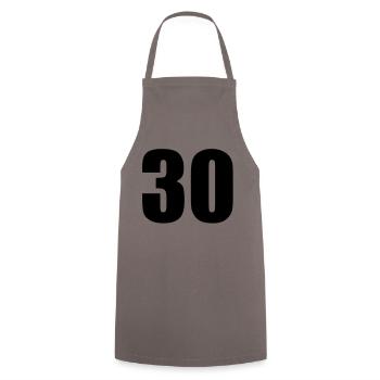 30 - Cooking Apron - grey - Front - AI Model Male 185 dark (185cm)